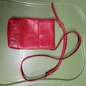 Frye Red Leather Crossbody Bag